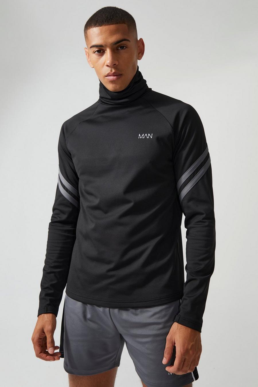 Black Man Active Training Ombre Snood Track Top image number 1