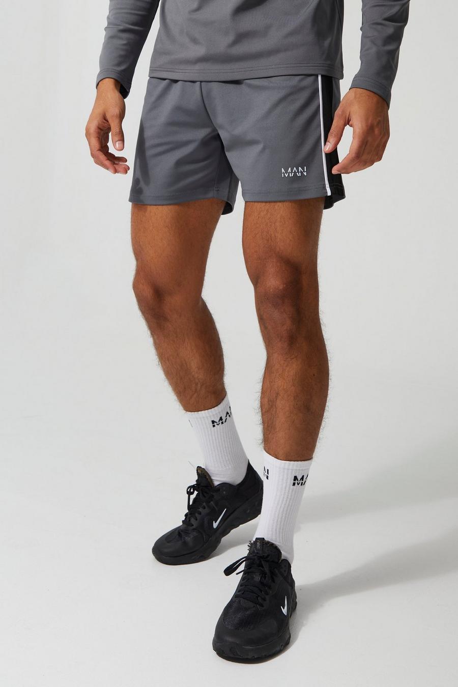 Charcoal grey Man Active Performance Voetbal Shorts