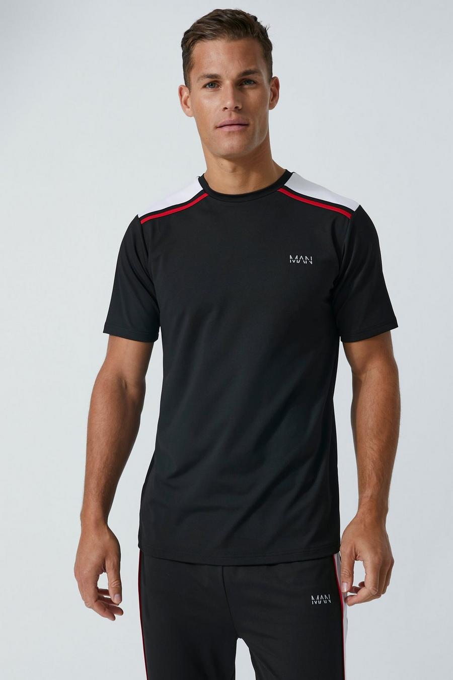 Tall Man Active Performance Trainings T-Shirt, Black schwarz