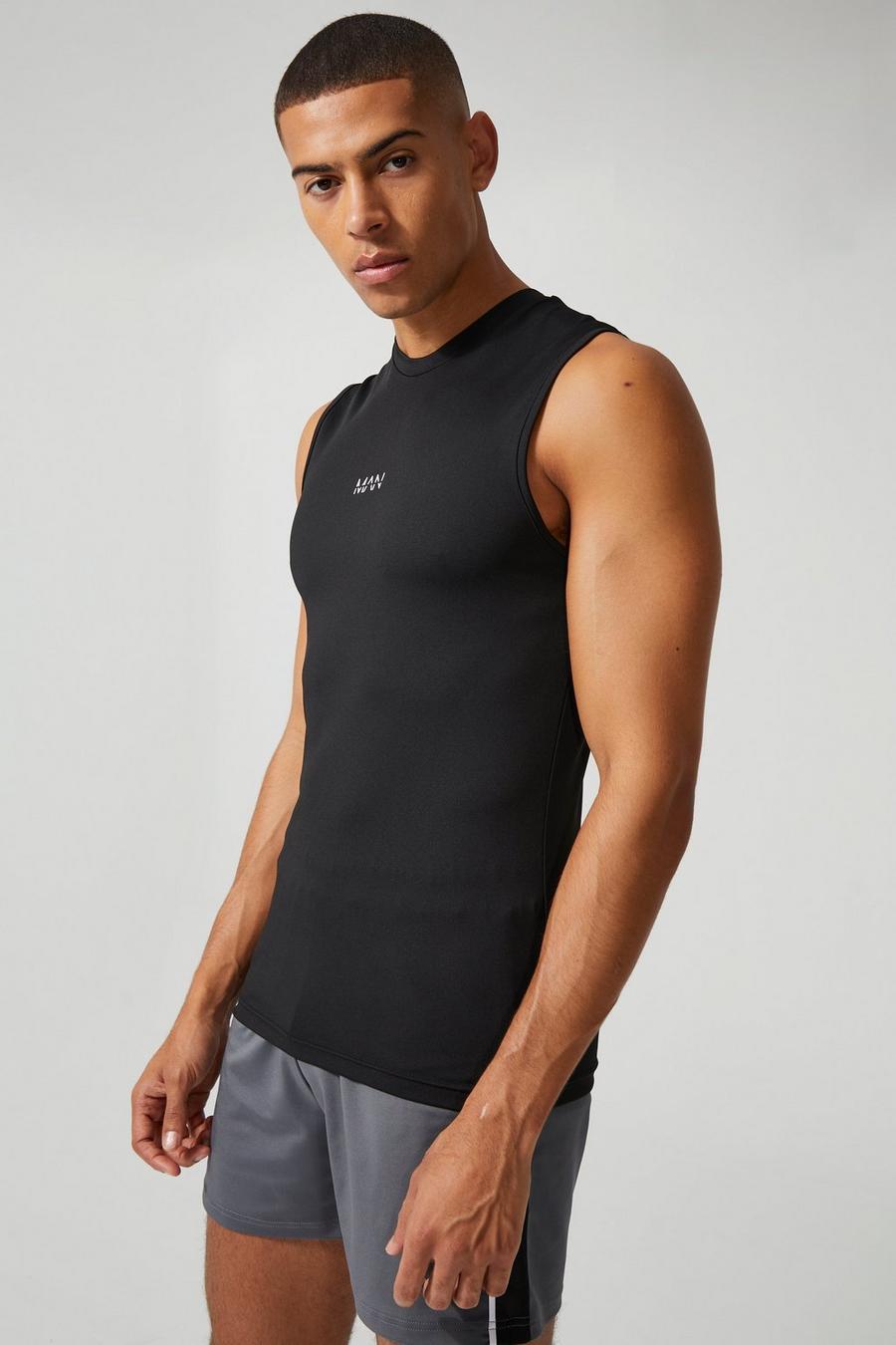 Black Man Active Compression Tank image number 1