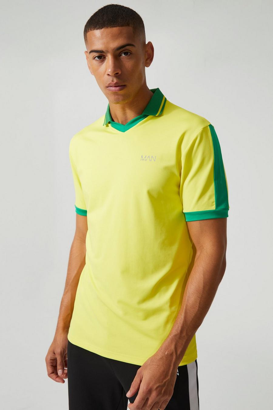 Yellow Man Active Training Polo Top image number 1