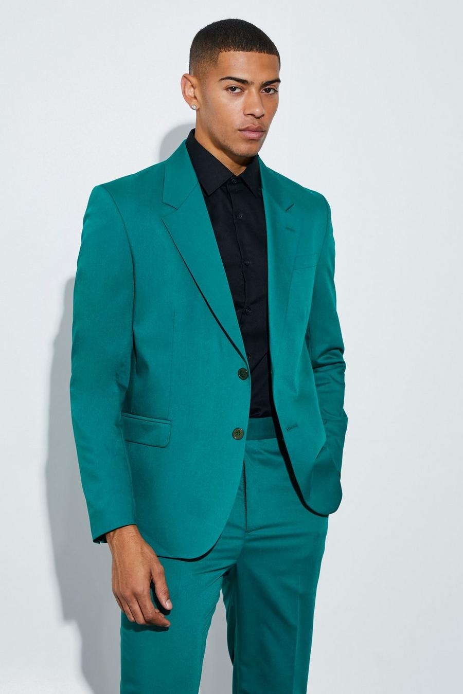 Forest green Oversized Boxy Single Breasted Suit Jacket