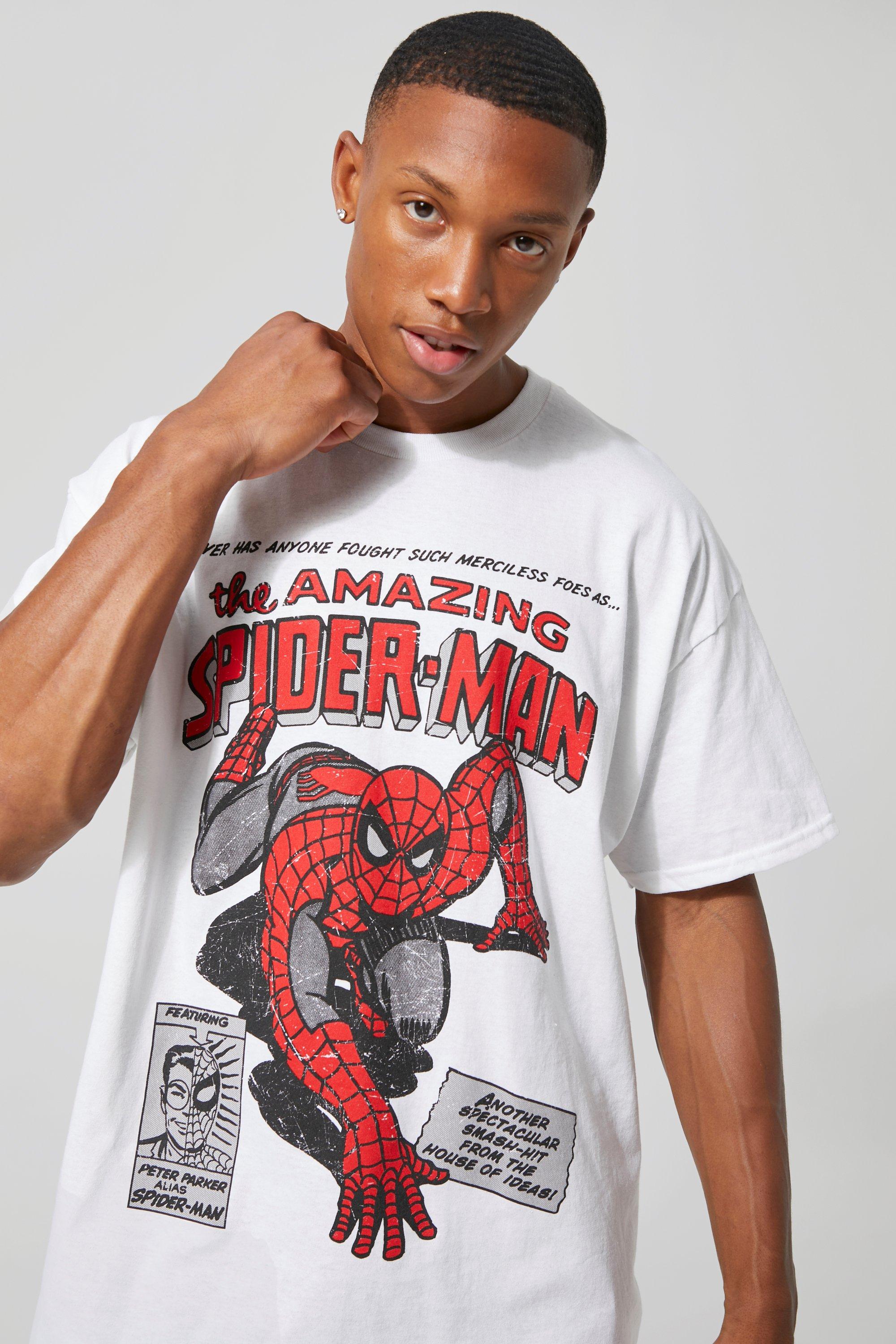 Men's Oversized Spiderman License T-shirt | Boohoo UK