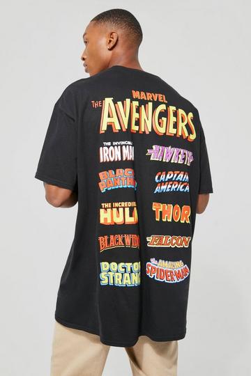 Oversized Marvel Avengers License T-shirt black