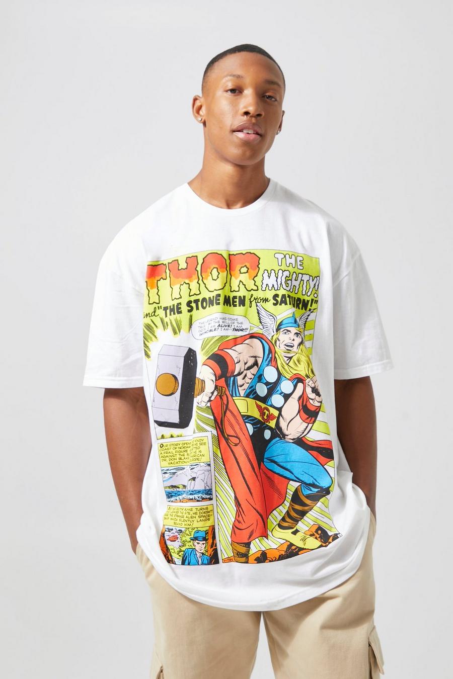 T-shirt oversize Marvel à imprimé Thor, White image number 1