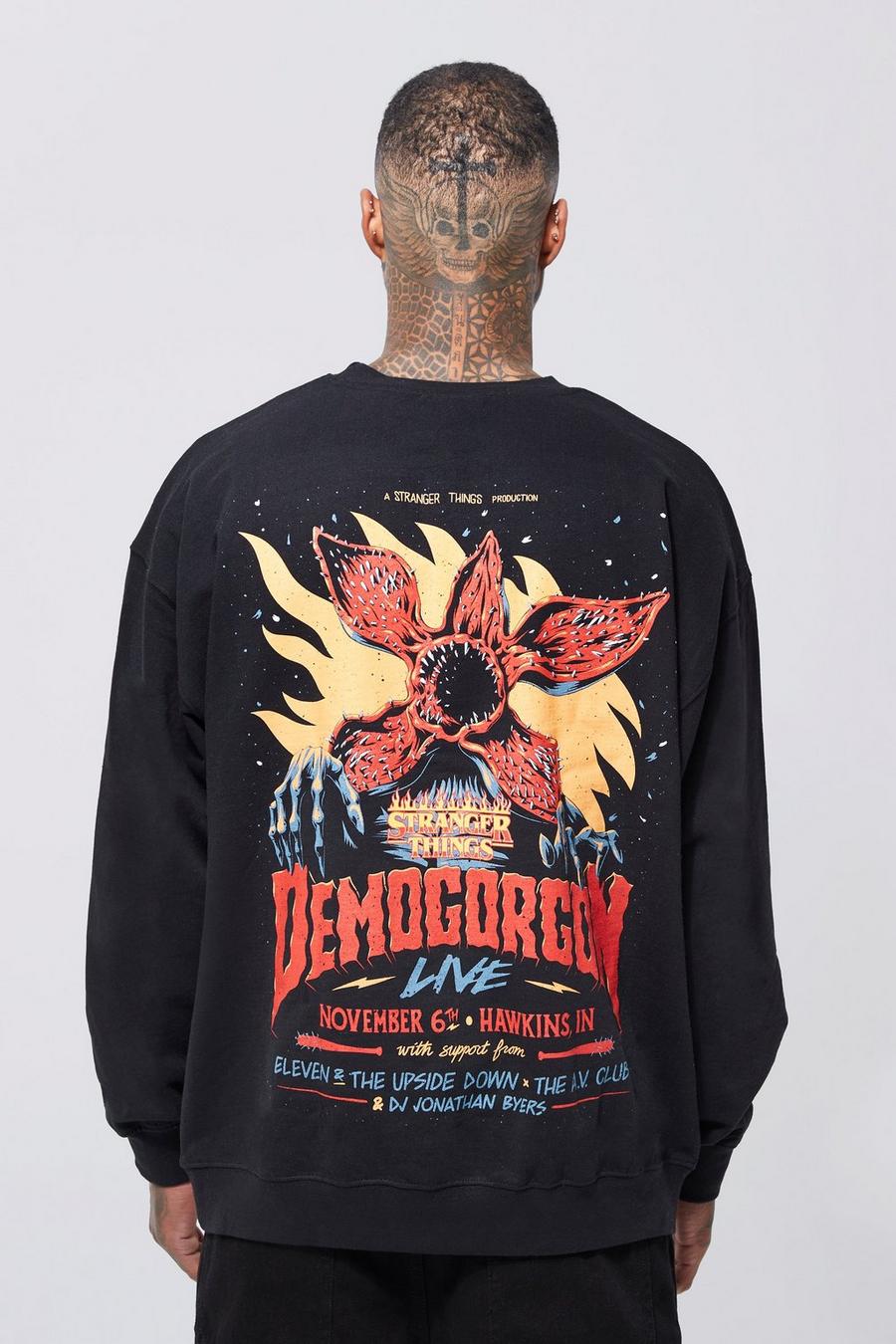 Black negro Oversized Stranger Things License Sweatshirt