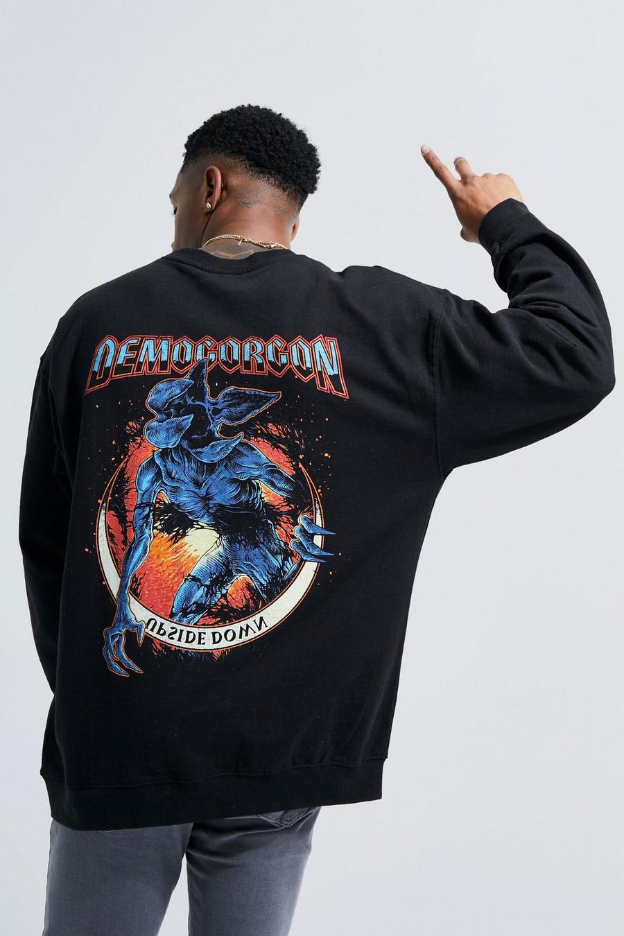 Black negro Oversized Stranger Things License Sweatshirt