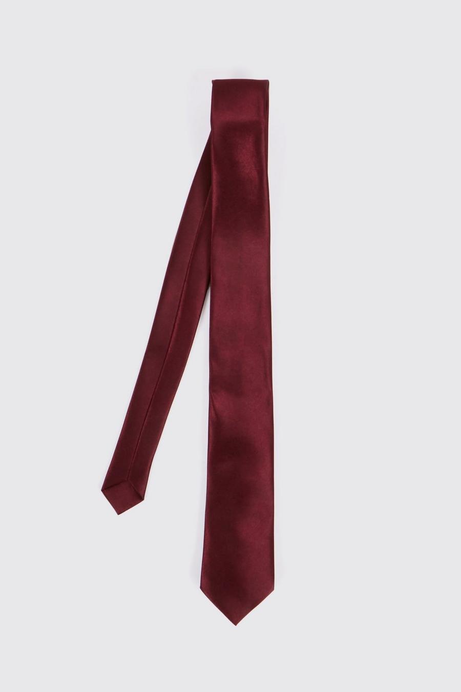 Burgundy red Plain Tie