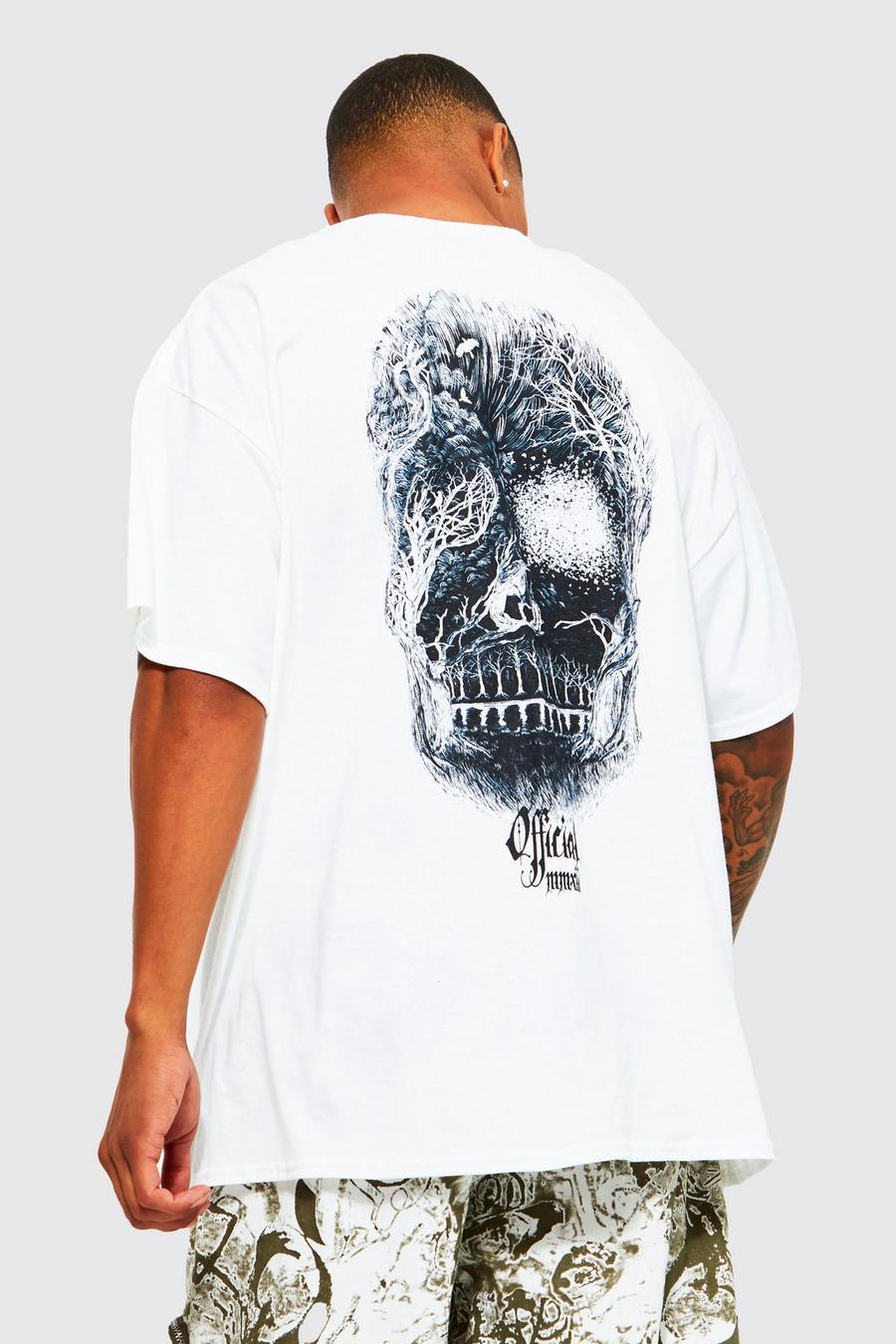 T-shirt oversize à imprimé crâne , White image number 1