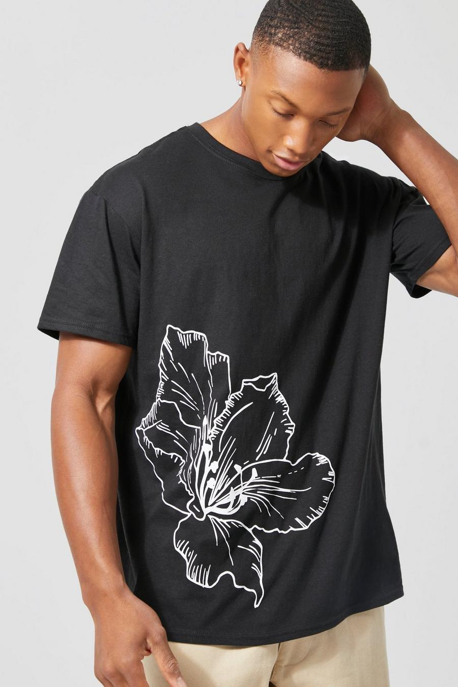 T-shirt fleuri, Black image number 1