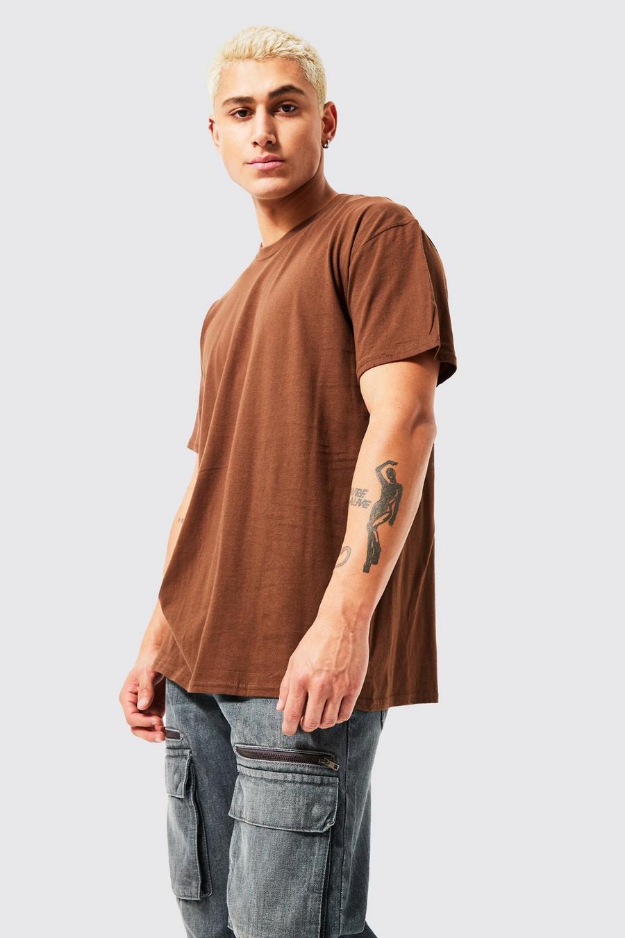 Chocolate brun Worldwide Oversized t-shirt med tryck