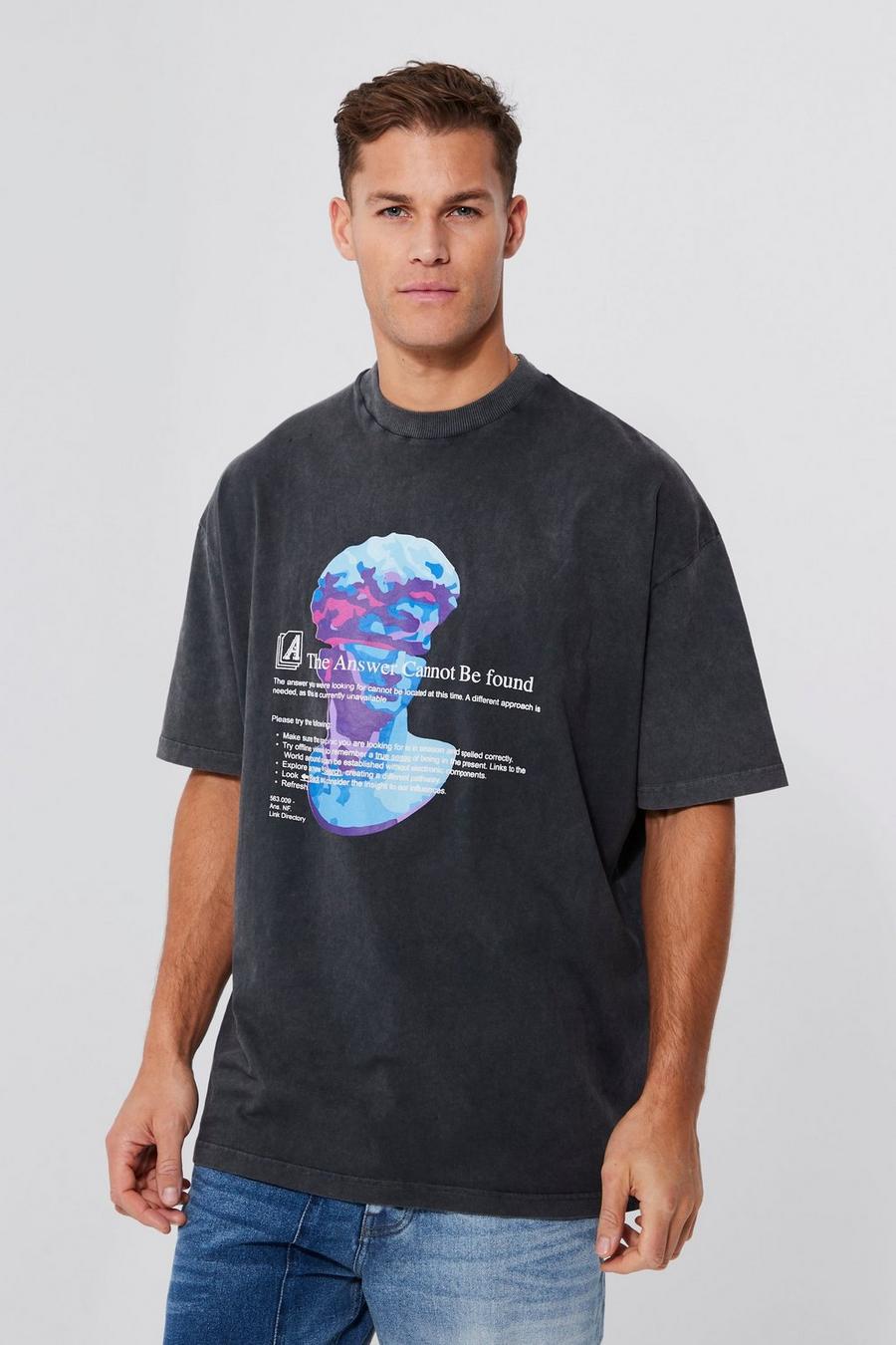 Purple Tall Oversized Washed Graphic T-shirt image number 1