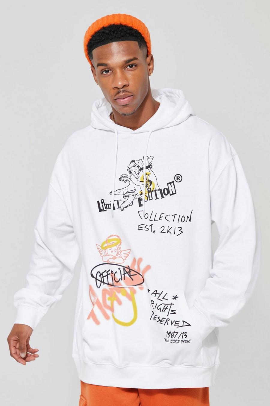 Ecru Oversized Limited Edition Money Print Hoodie image number 1