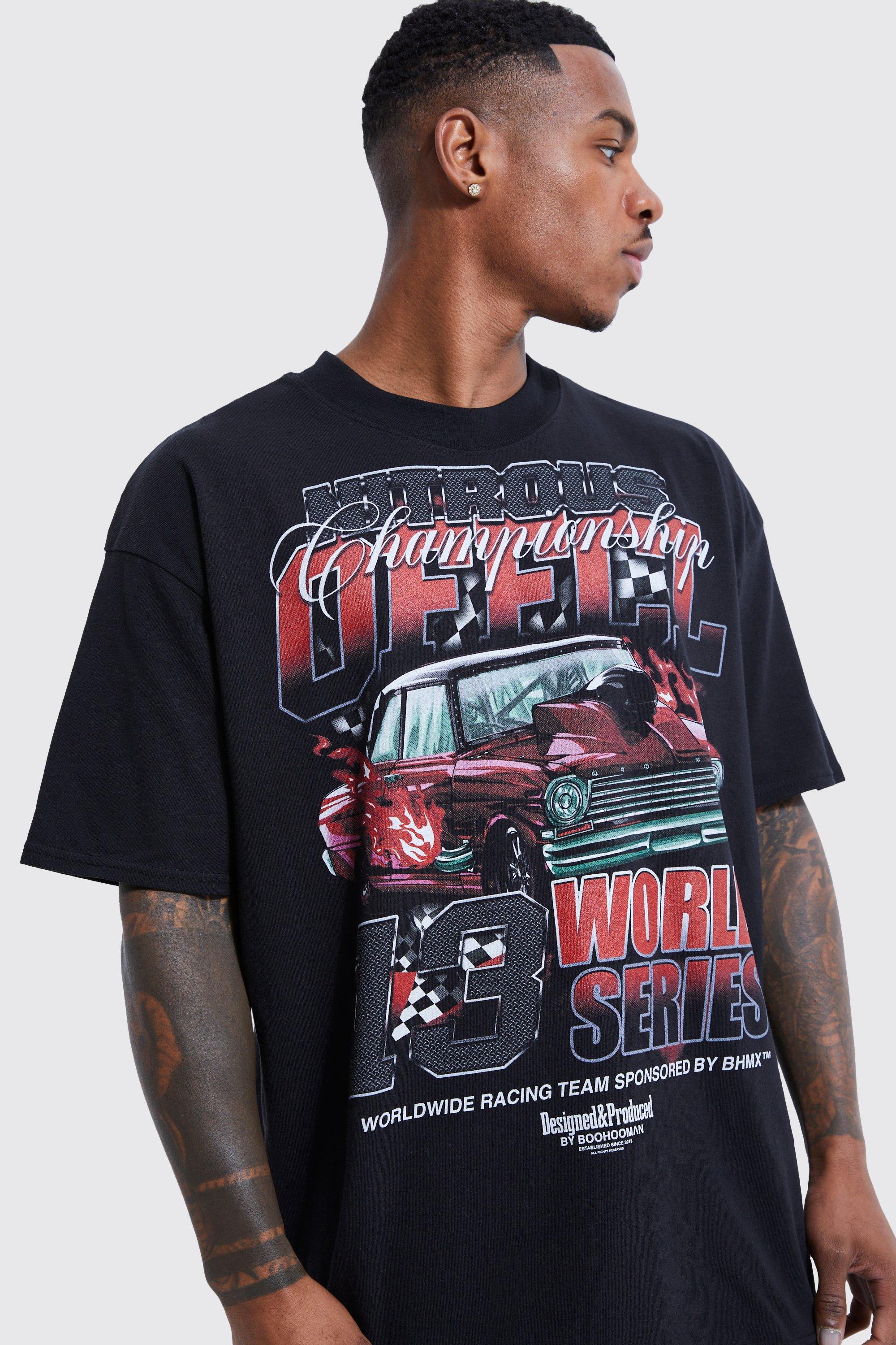 boohooMAN Oversized Car Graphic T-Shirt - Black - Size L