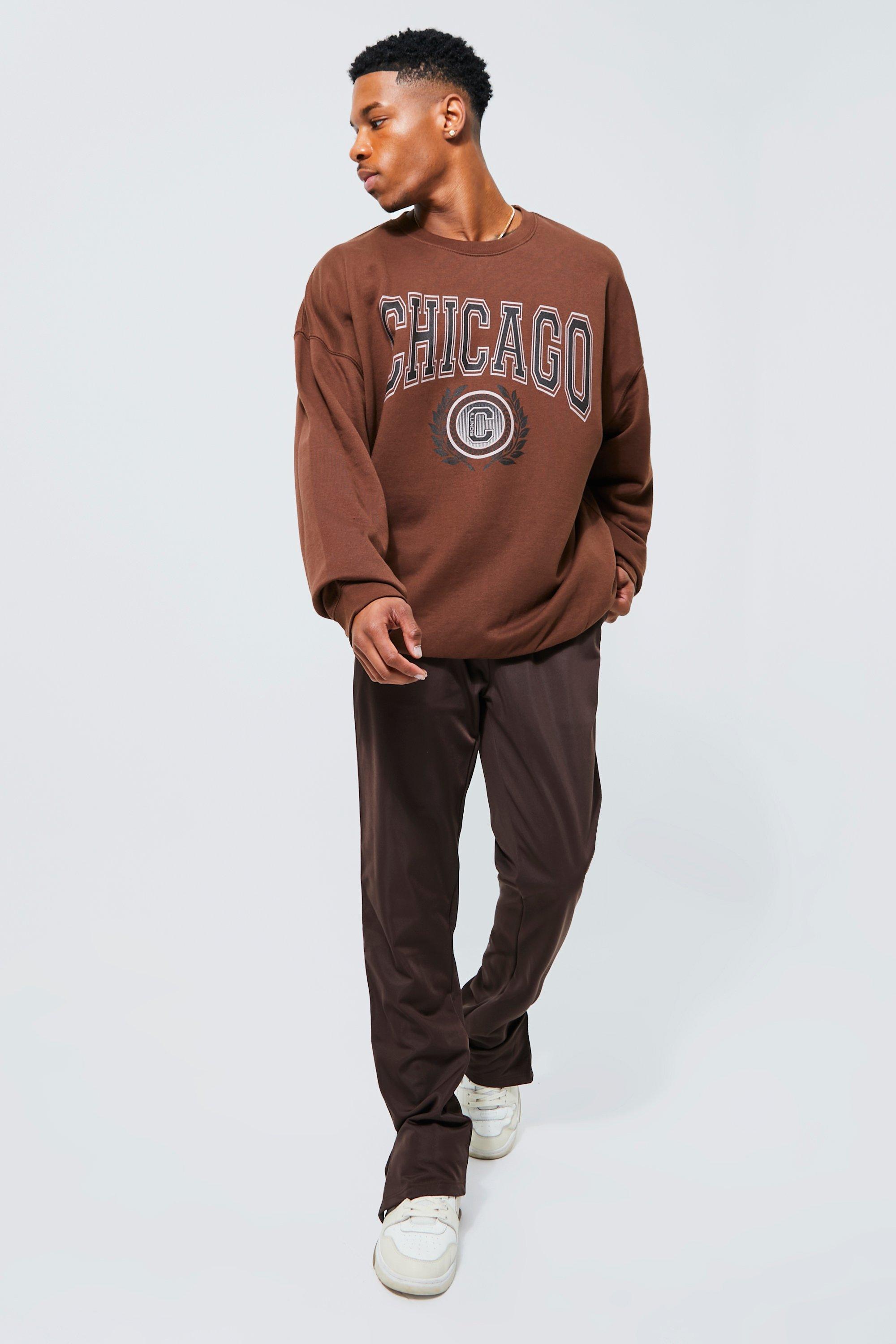 Oversized Chicago Print Sweatshirt | boohoo