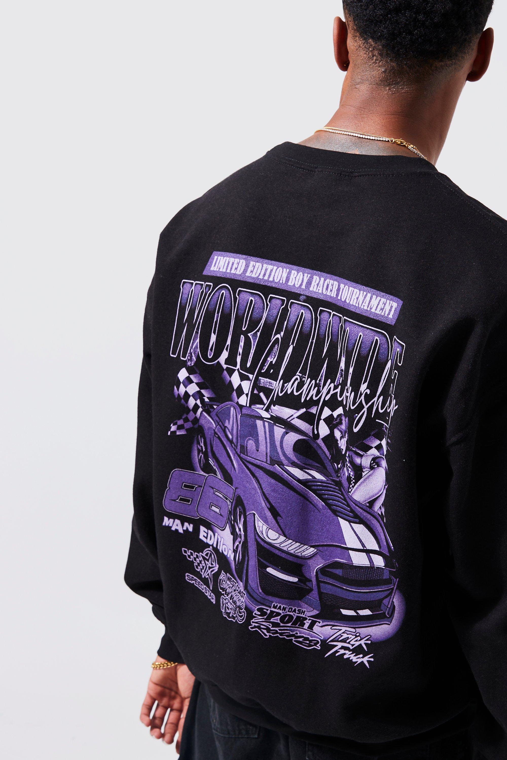 Oversized Worldwide Car Graphic Sweatshirt