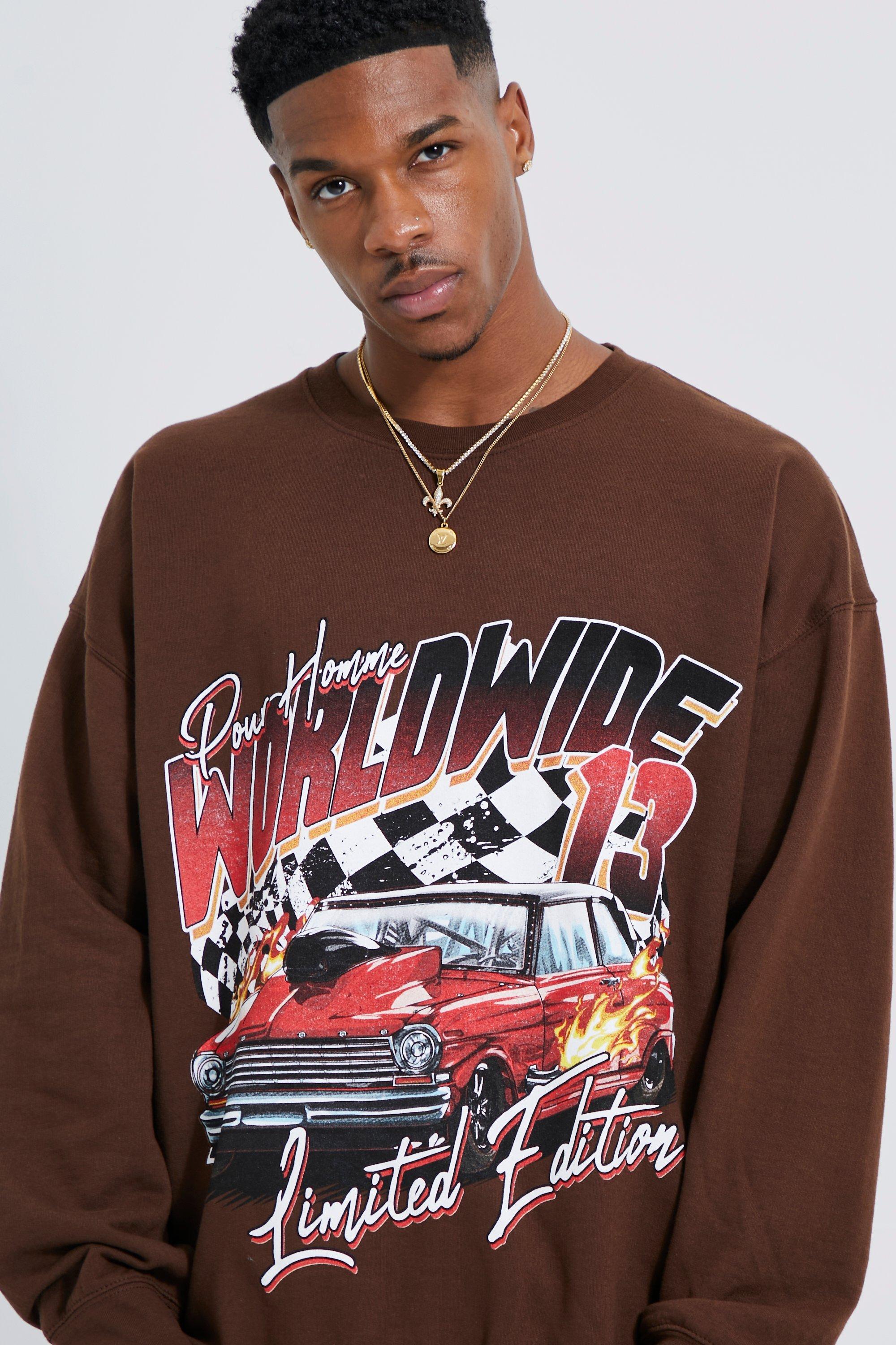 Oversized Worldwide Car Graphic Sweatshirt