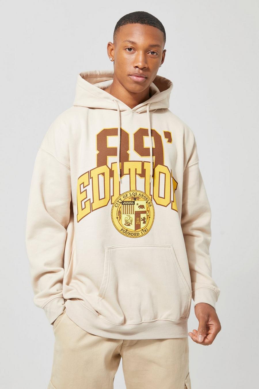 Sand Oversized 89 Edition Print Hoodie  image number 1