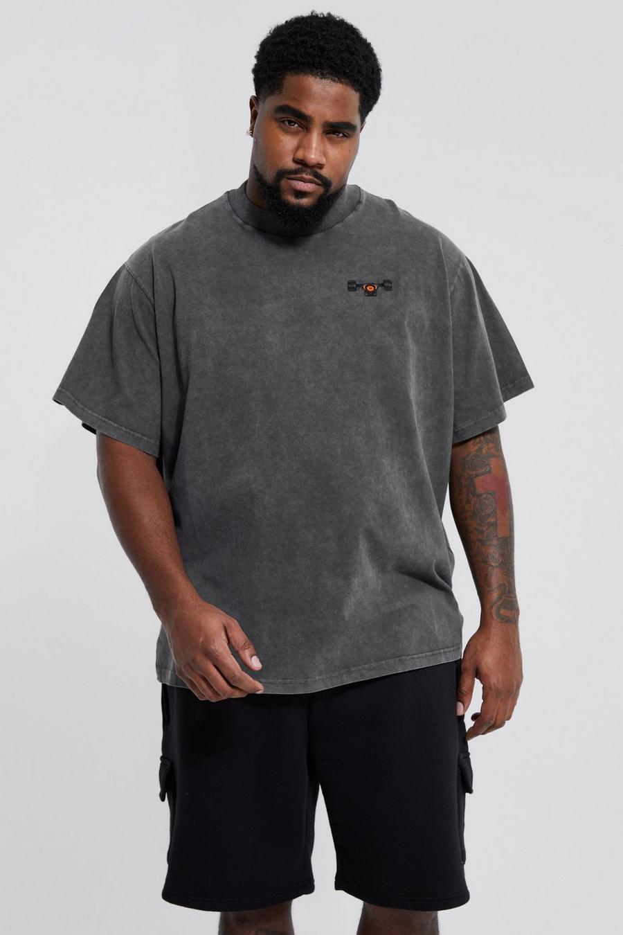 Charcoal Plus Oversized Washed Ofcl Skate T-shirt image number 1