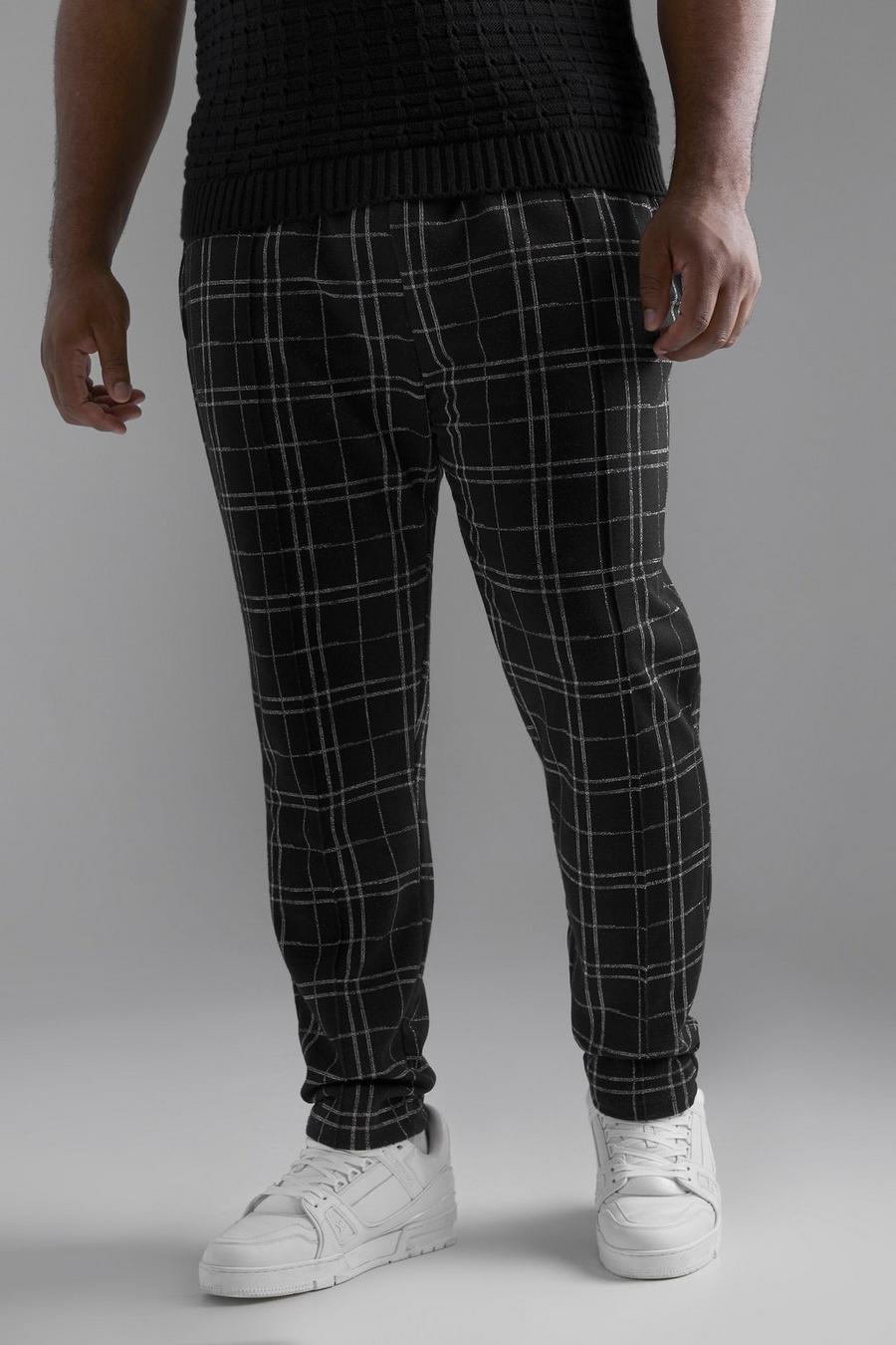 Grande taille - Pantalon skinny à carreaux, Black