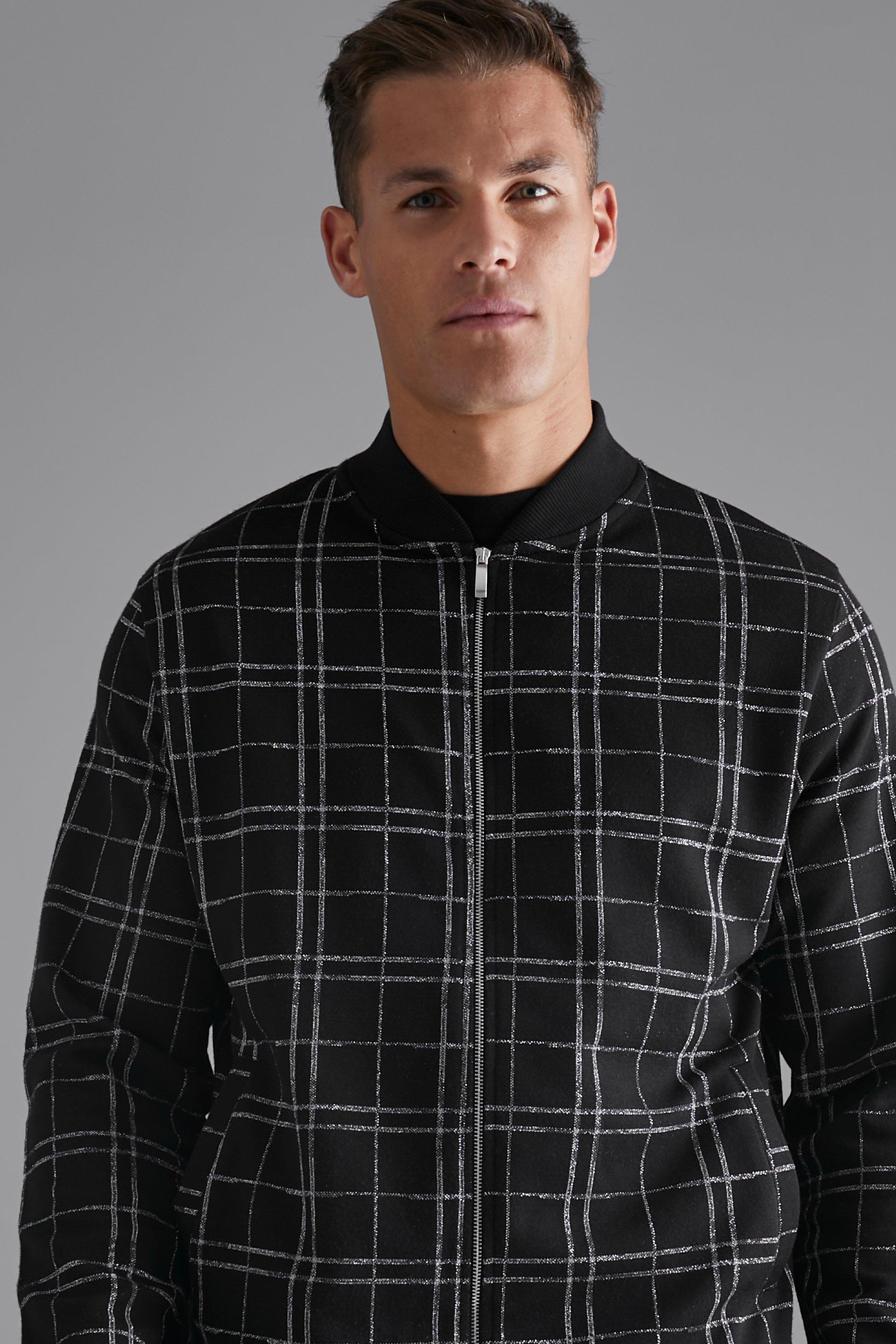 Checked bomber 2025 jacket mens