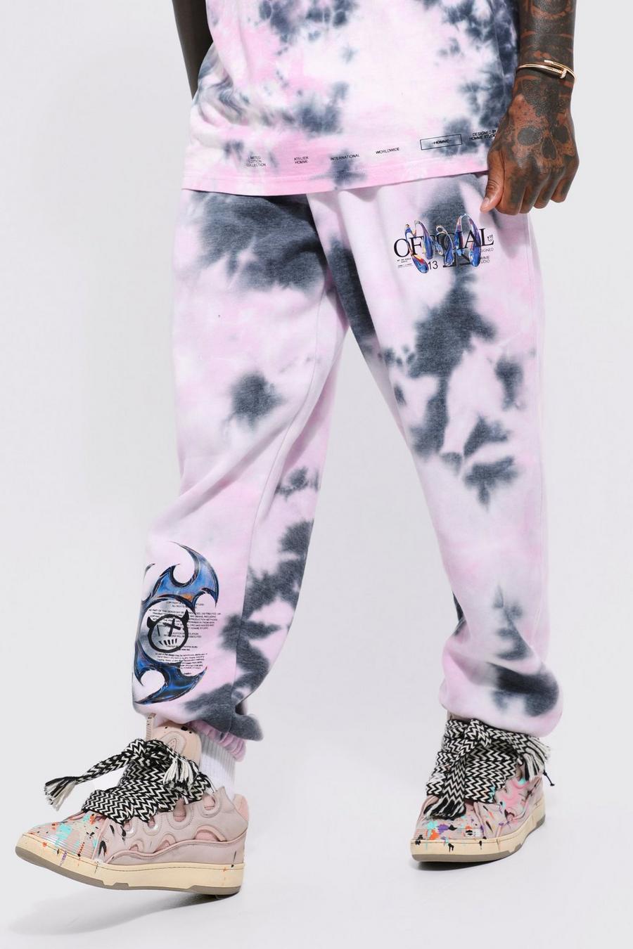Multi Oversized Tie Dye Graphic Jogger  image number 1