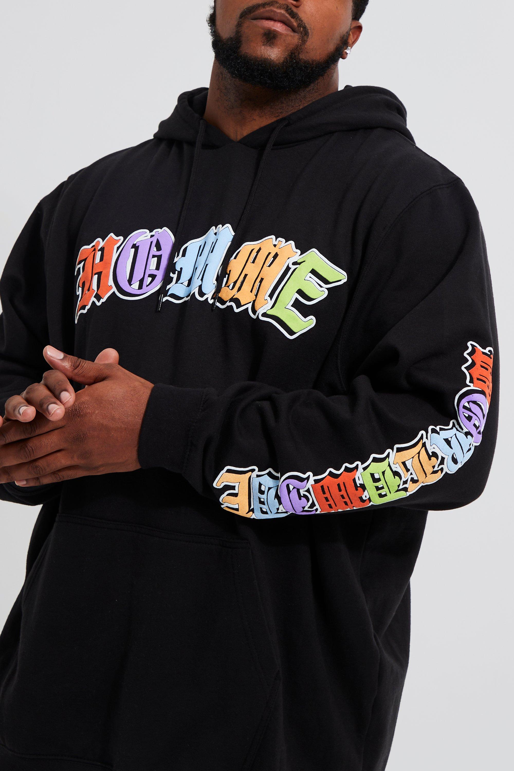 Puff sleeve best sale graphic print hoodie