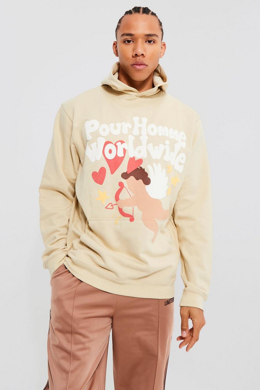 Sand Tall Pour Homme Puff Print Hoodie image number 1