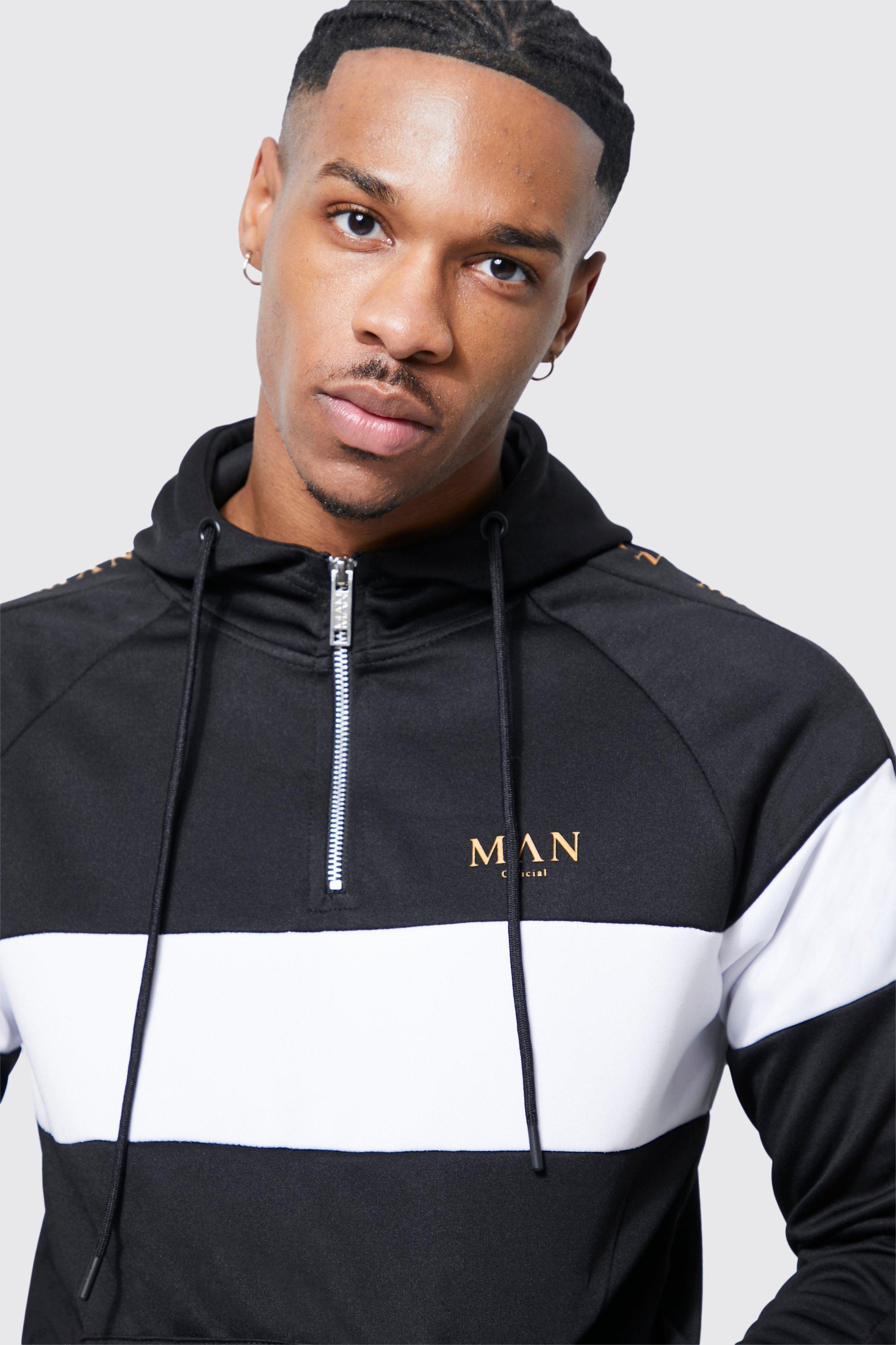 Man Gold Funnel Hoodie | Boohoo UK