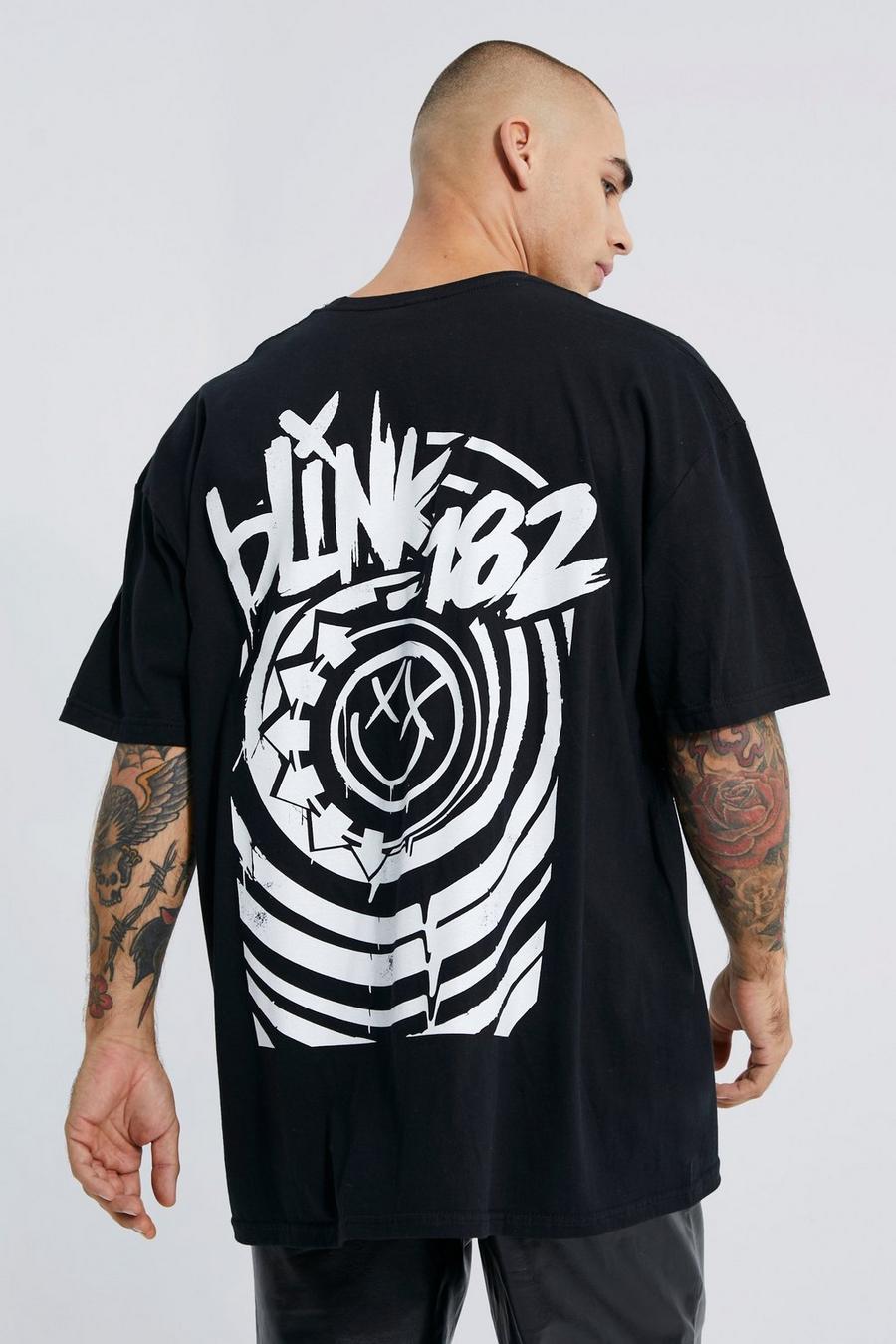 Camiseta oversize con estampado de Blink 182, Black negro
