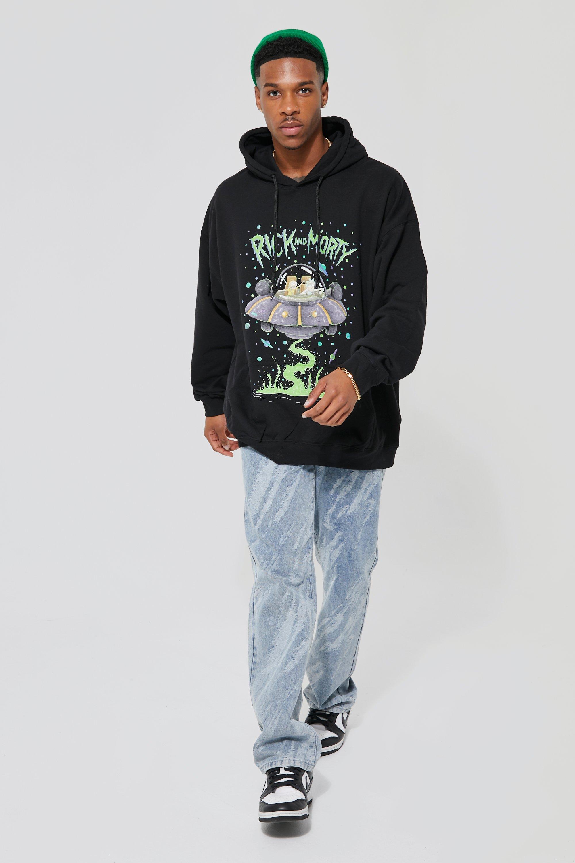 Oversized Rick Morty License Hoodie boohoo