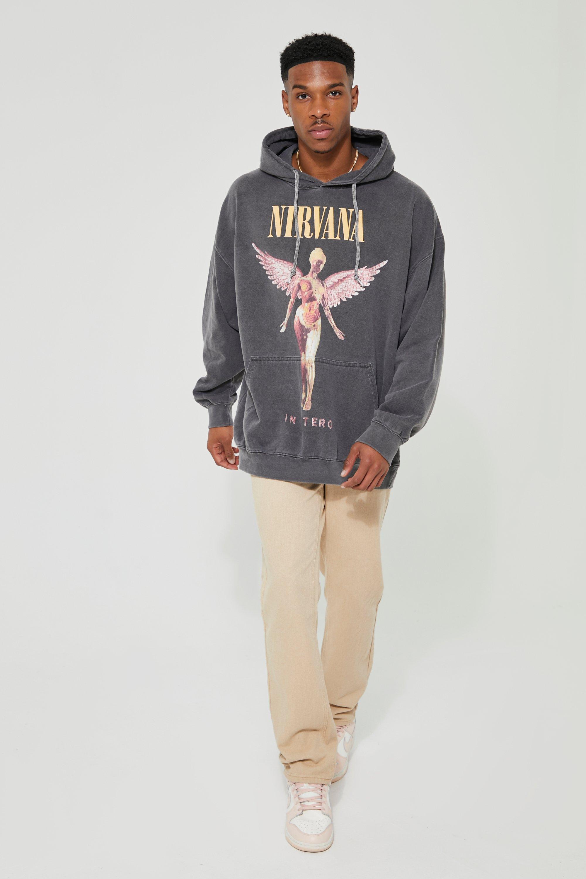 Oversized Nirvana Washed License Hoodie