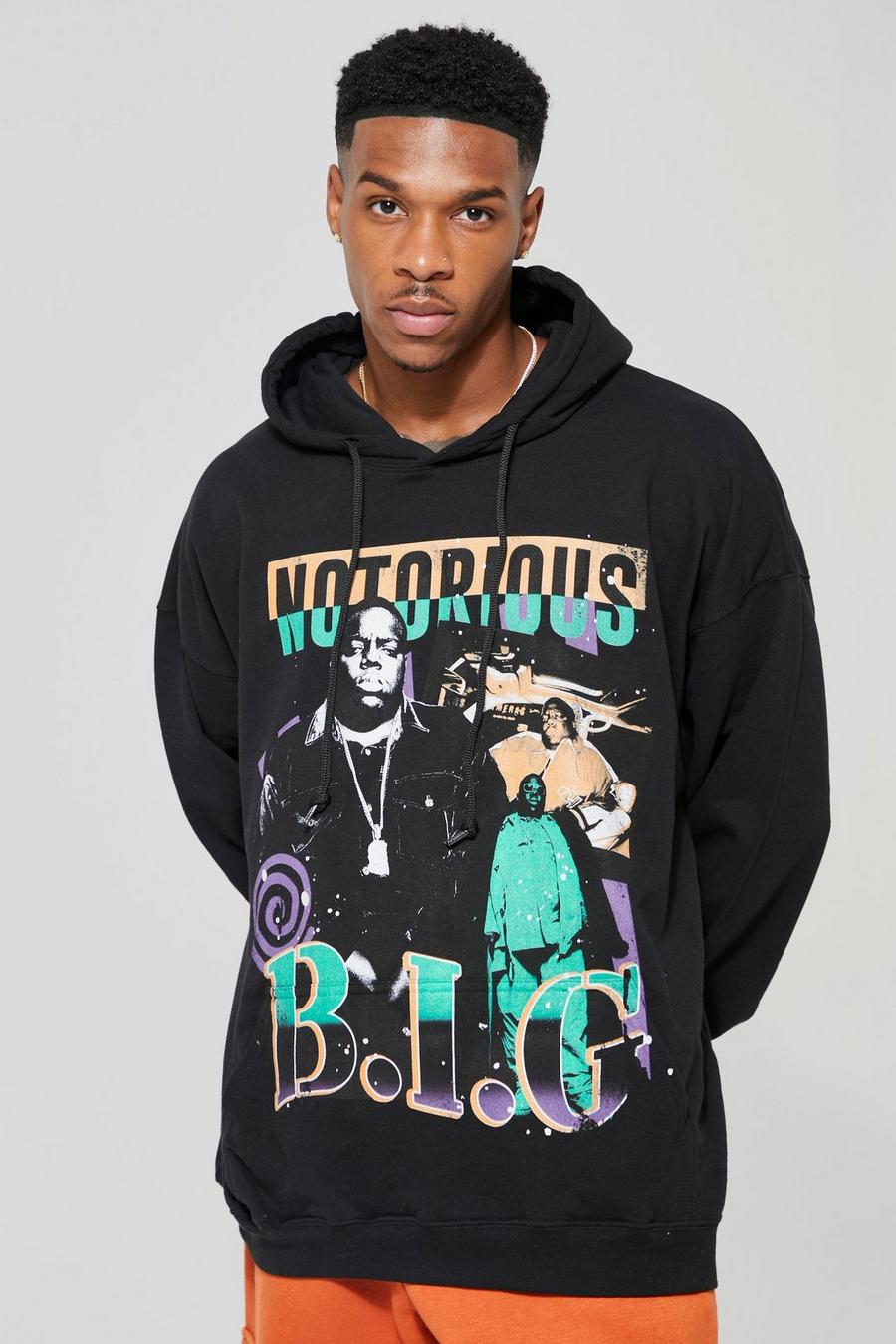 Black Notorious Oversized vintage hoodie image number 1