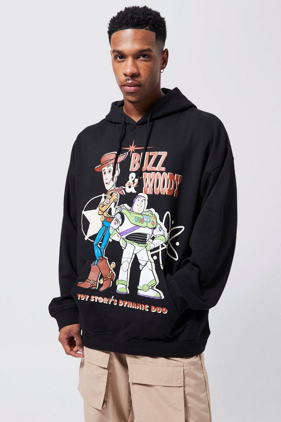 Black Oversized Toy Story License Hoodie