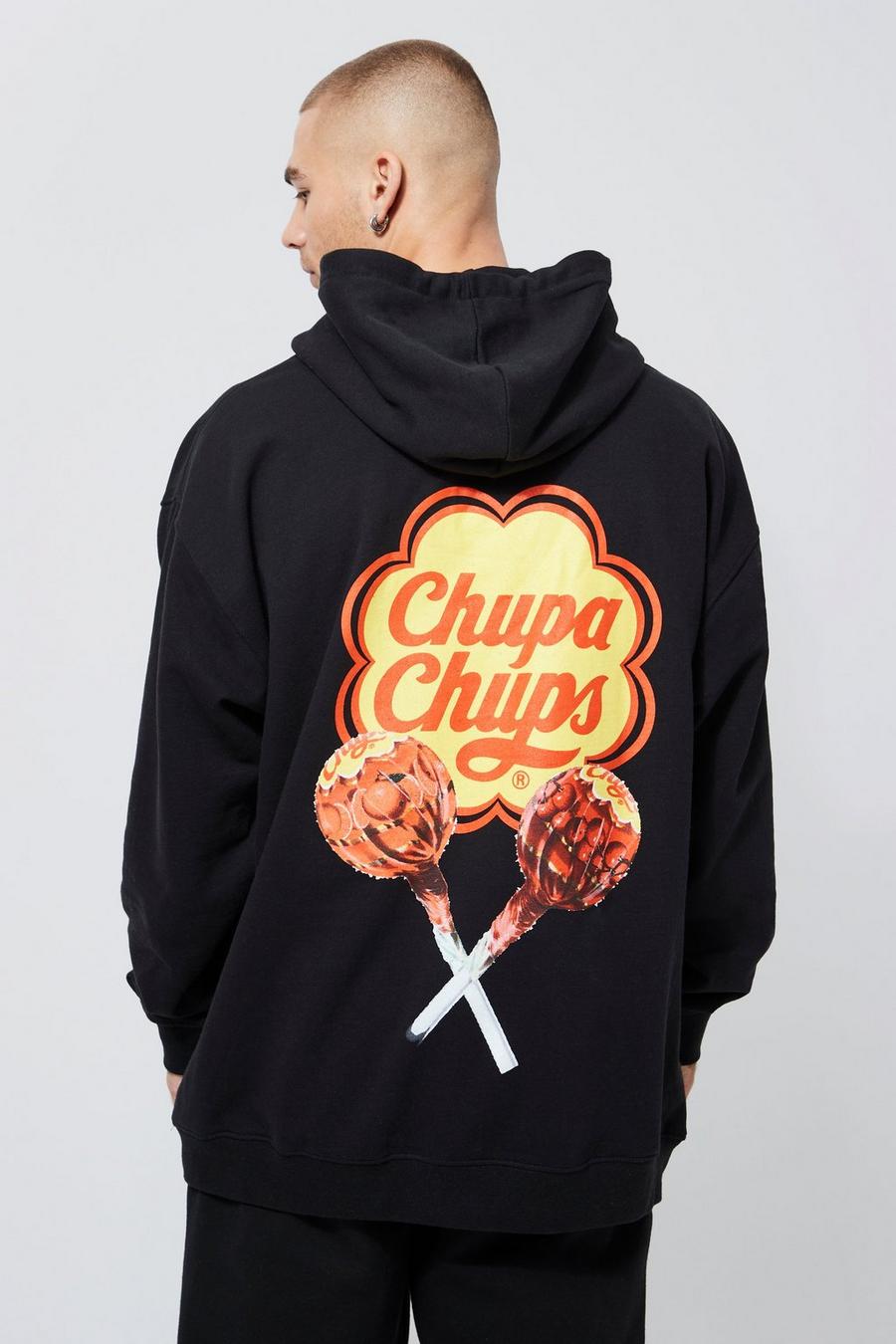 Black svart Chupa Chups Oversize hoodie med tryck