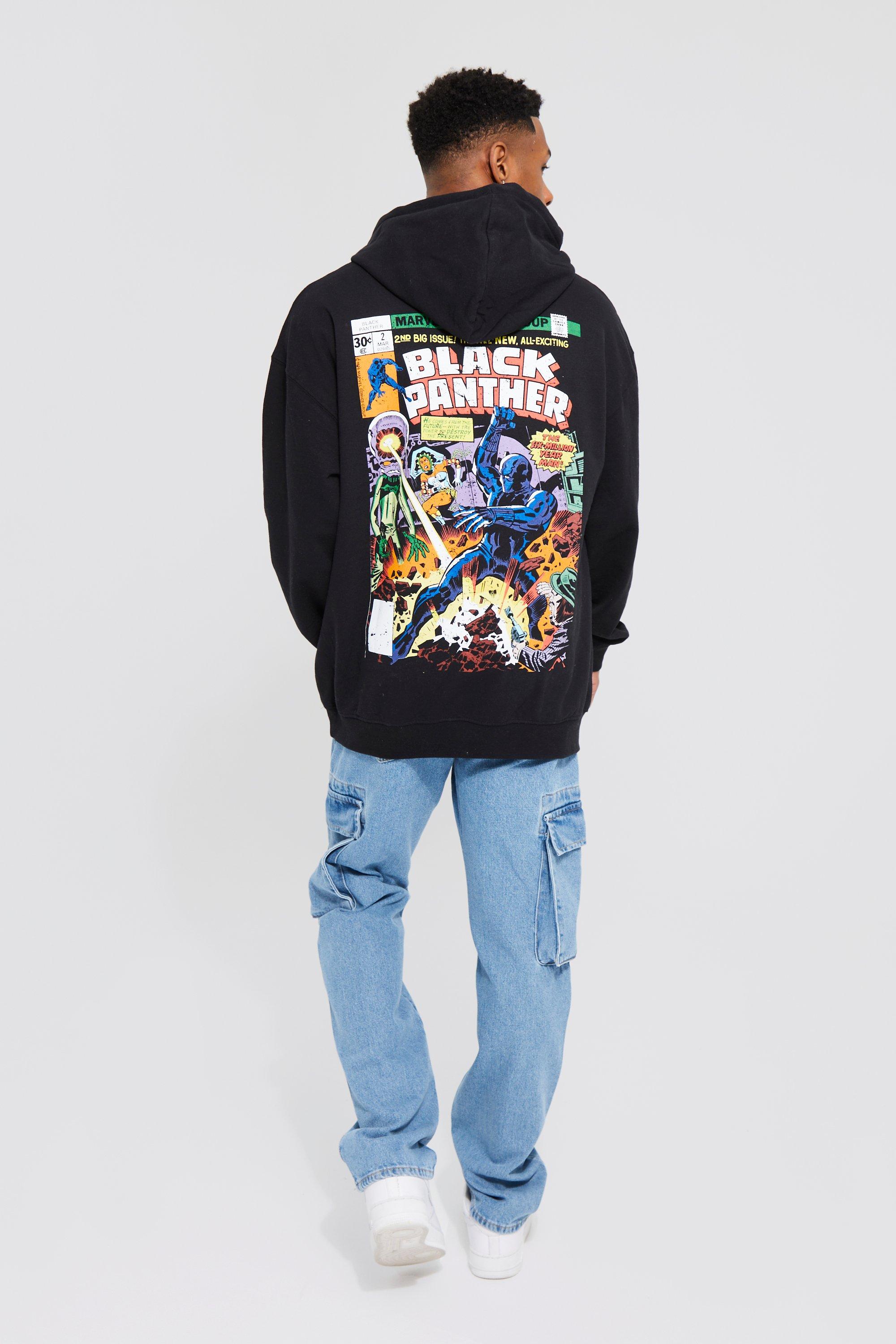 Oversized Black Panther Comic License Hoodie