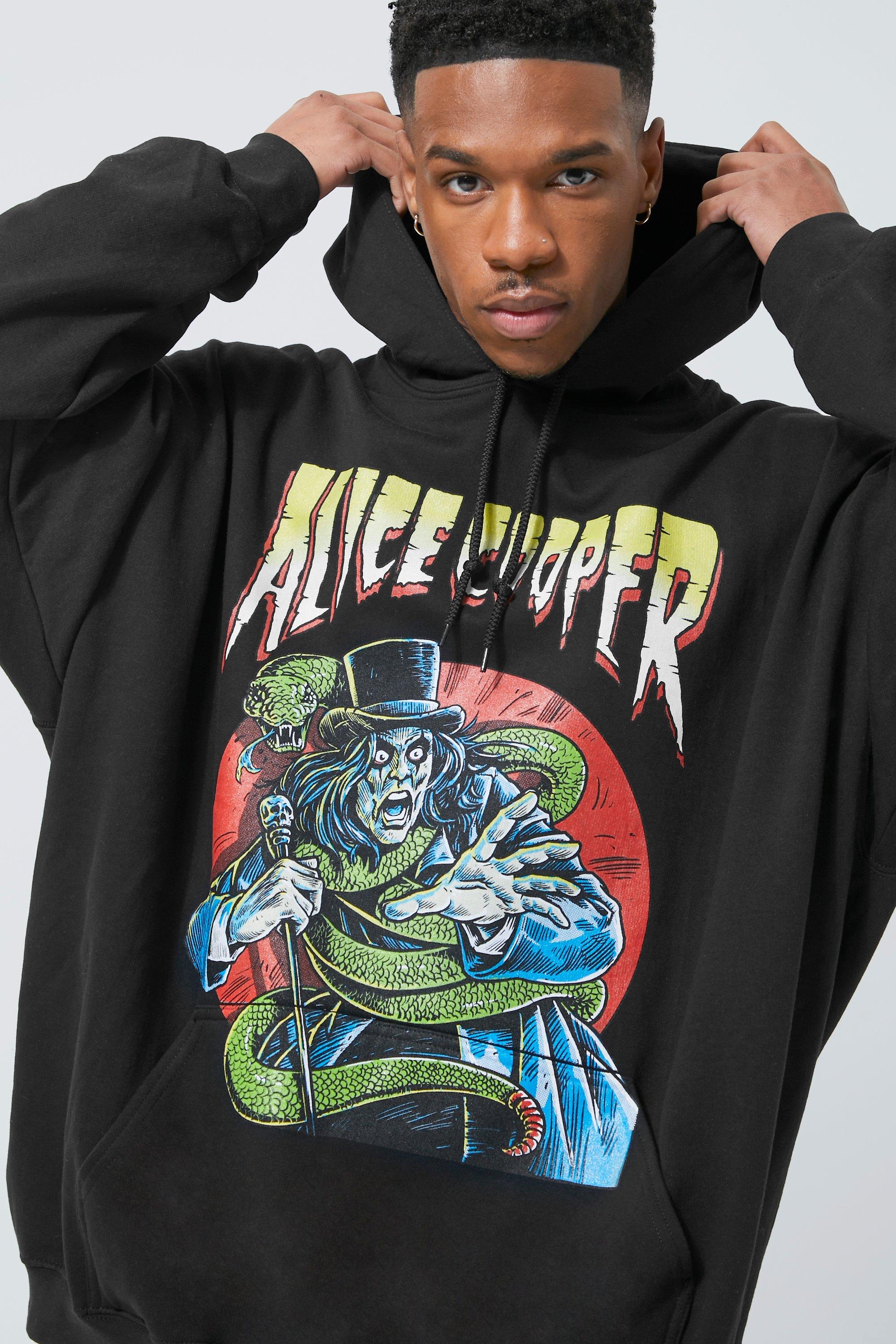 Oversize Hoodie mit lizenziertem Alice Cooper Print boohoo DE