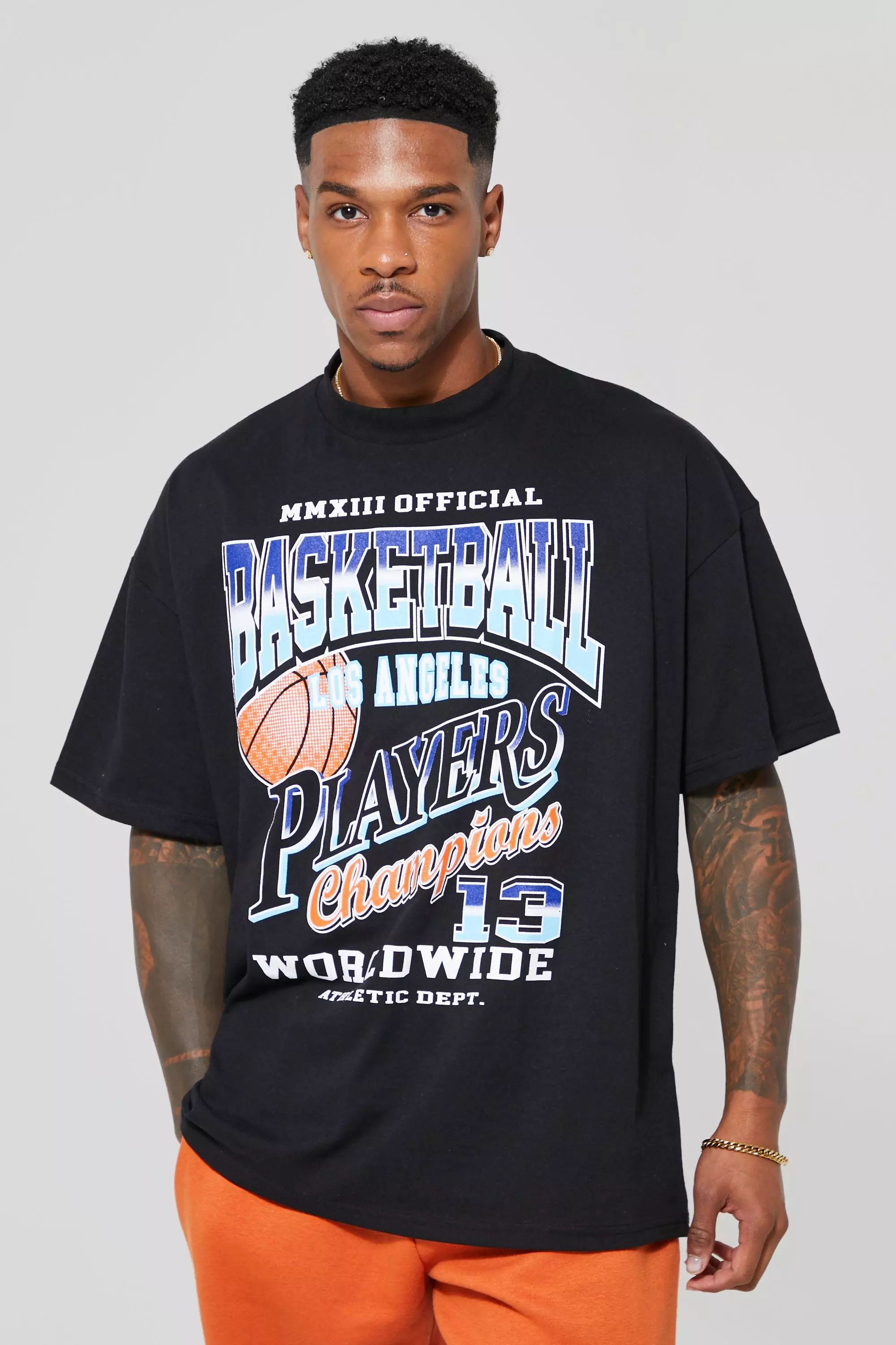 Oversized Basketball Graphic T shirt