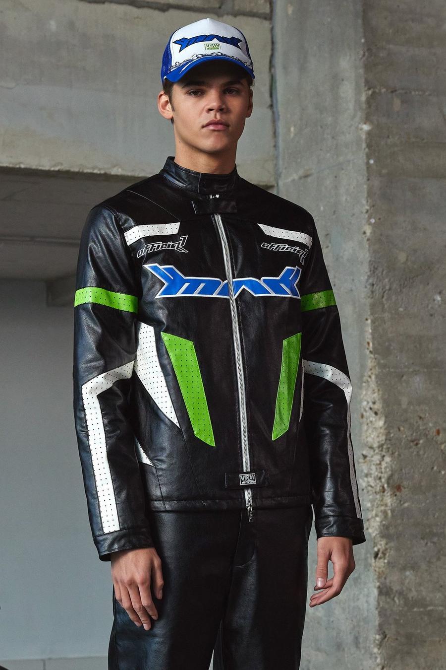 Black Pu Moto Biker Jacket image number 1