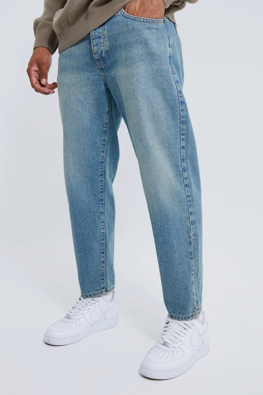 Antique blue Tapered jeans med ledig passform image number 1