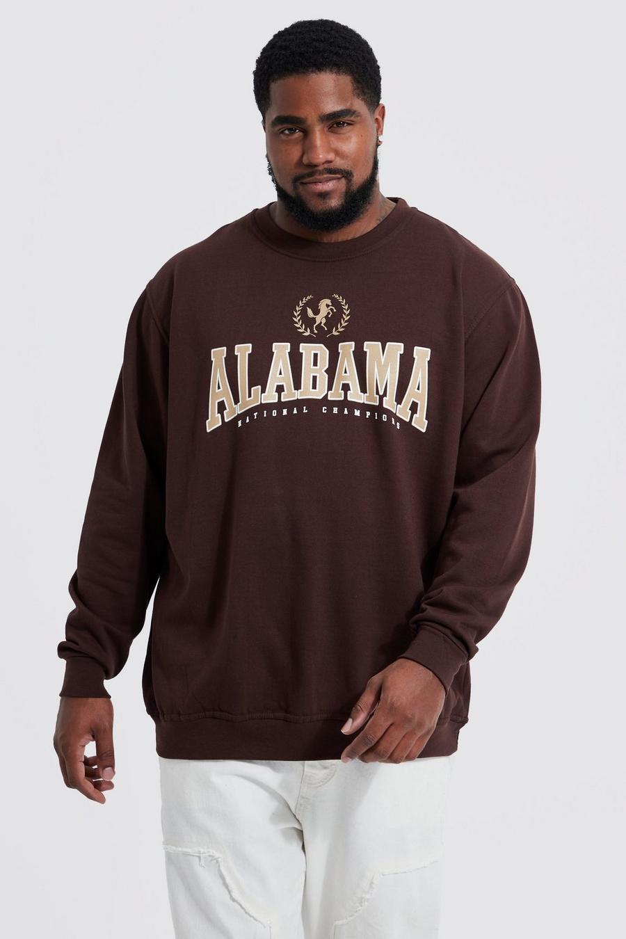 Chocolate brown Plus Alabama City Print Sweatshirt