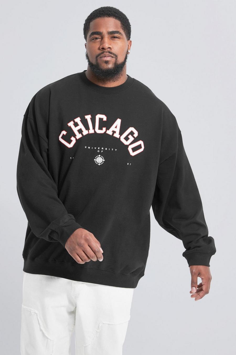 Black Plus Chicago City Print Sweatshirt image number 1
