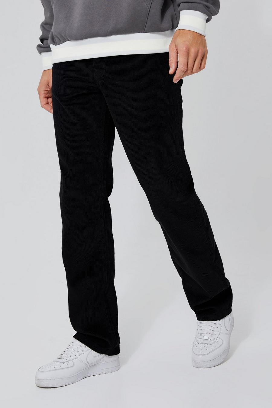 Pantalón Tall de pana con pernera recta, Black negro image number 1