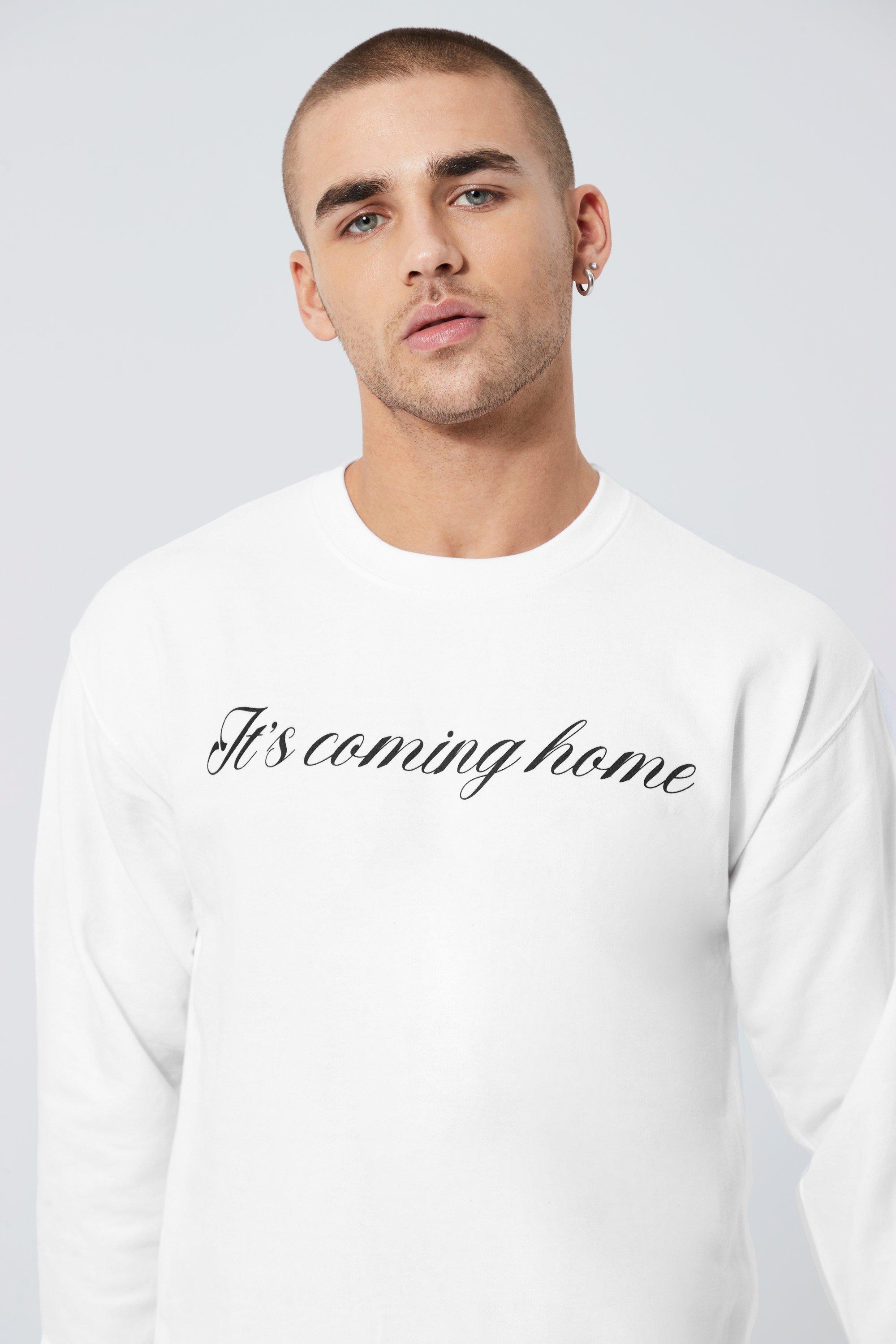 White sweatshirt boohoo hot sale