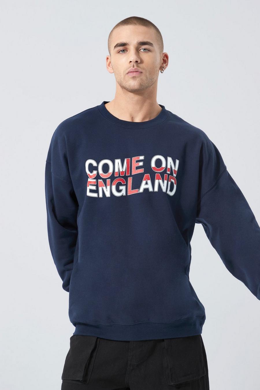Navy Come On England Flag Sweatshirt image number 1