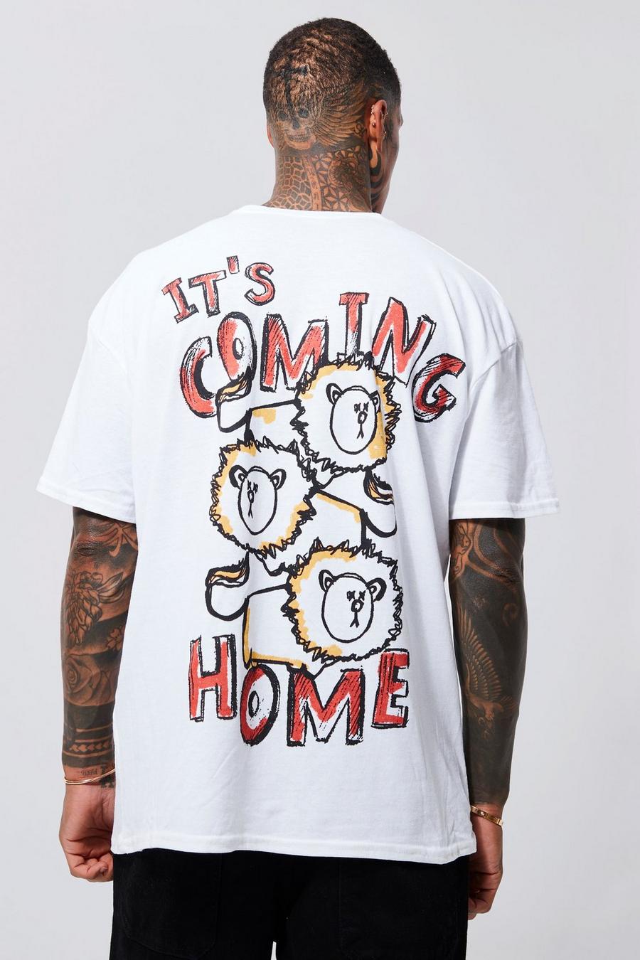 White Oversized Its Coming Home Leeuwen T-Shirt image number 1