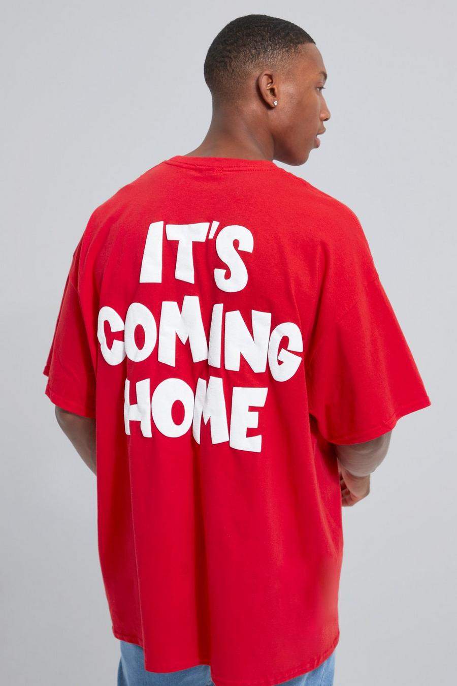 Red Oversized It's Coming Home T-Shirt image number 1