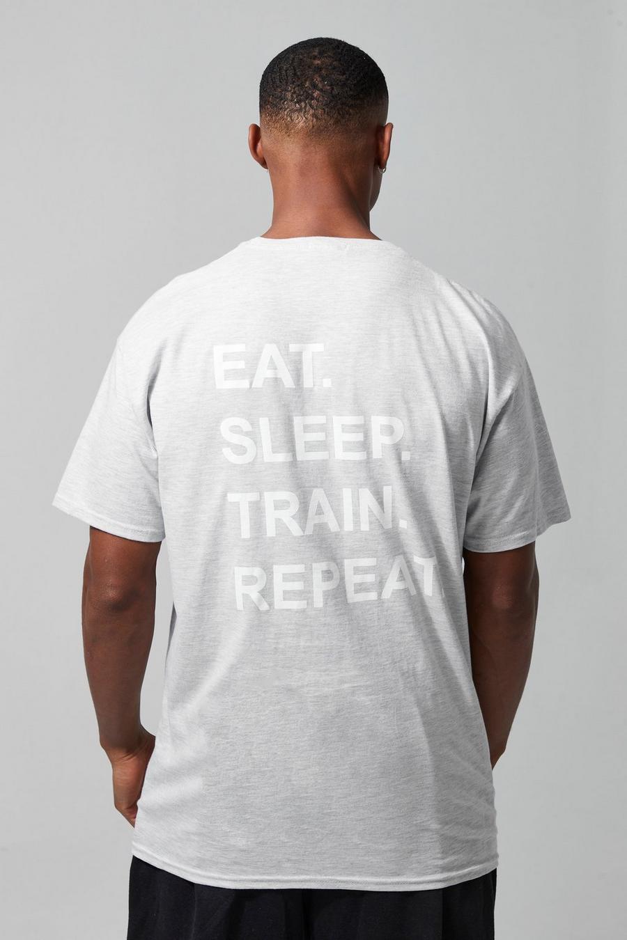 Grey marl Man Active Oversized Repeat T-shirt image number 1