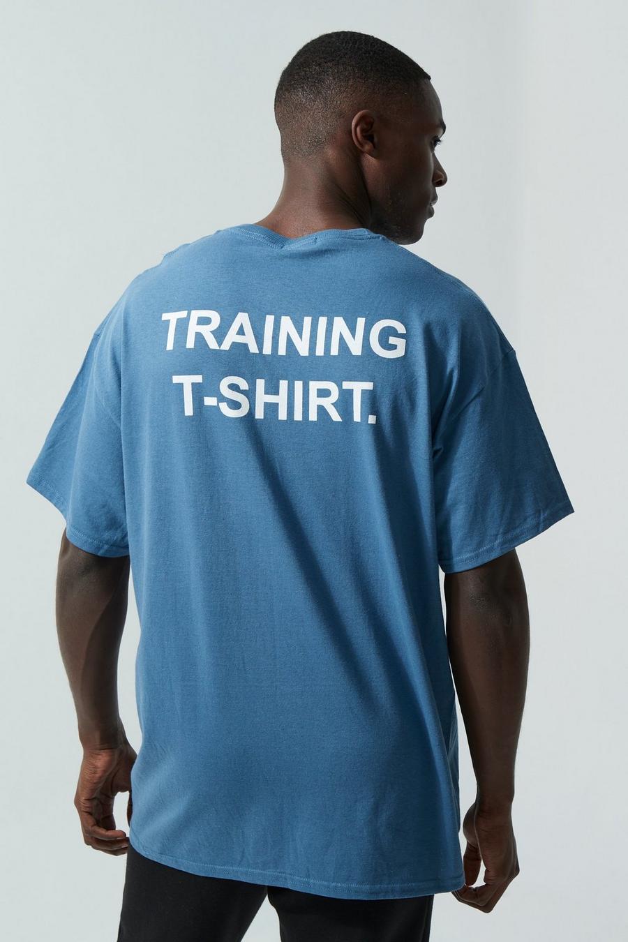 Dusty blue Man Active Oversized Training T-shirt Neck image number 1