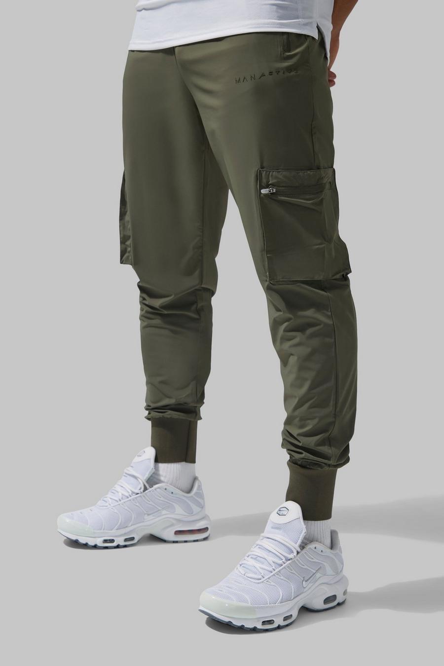 Olive Man Active Gym Deep Rib Tech Cargo Pant image number 1